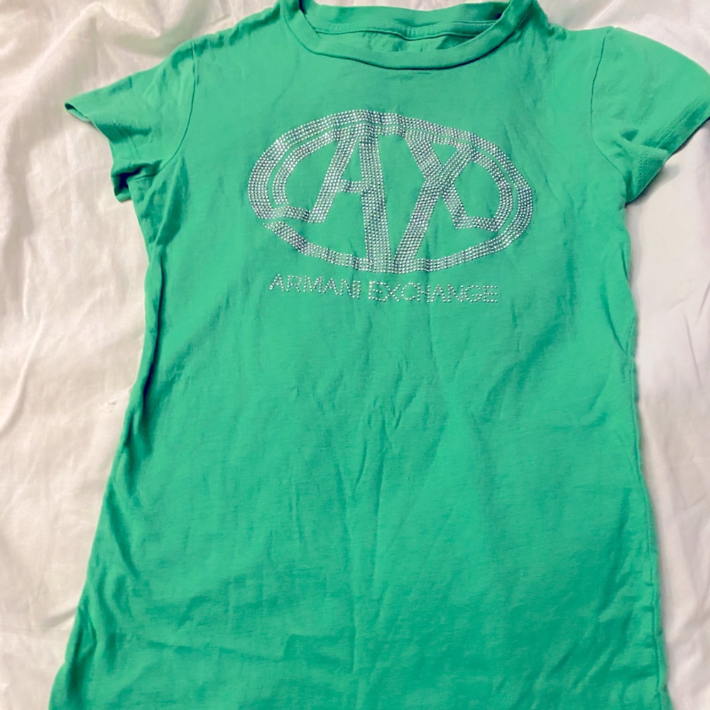 Armani Exchange silver studded XS T shirt